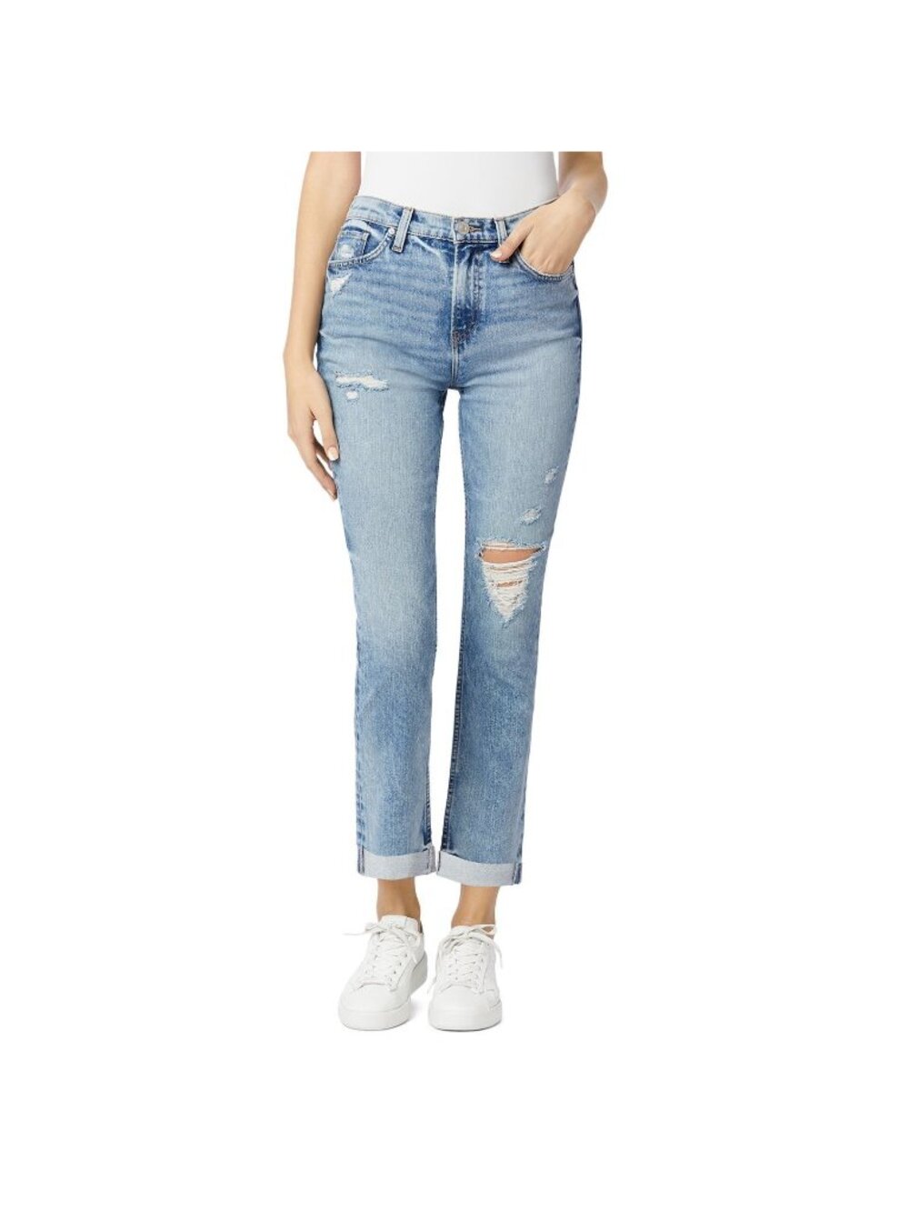 HUDSON Women Holly High Rise Ankle Straight Jeans in Blue Swan Size 30 MSRP $175